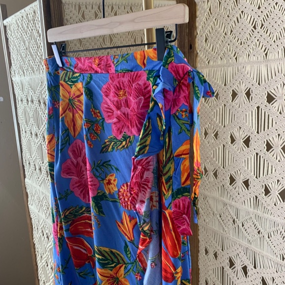 Cynthia Rowley Tropical Hibiscus Wrap Skirt Sarong Women's Size‎ Large new tags - Picture 3 of 9